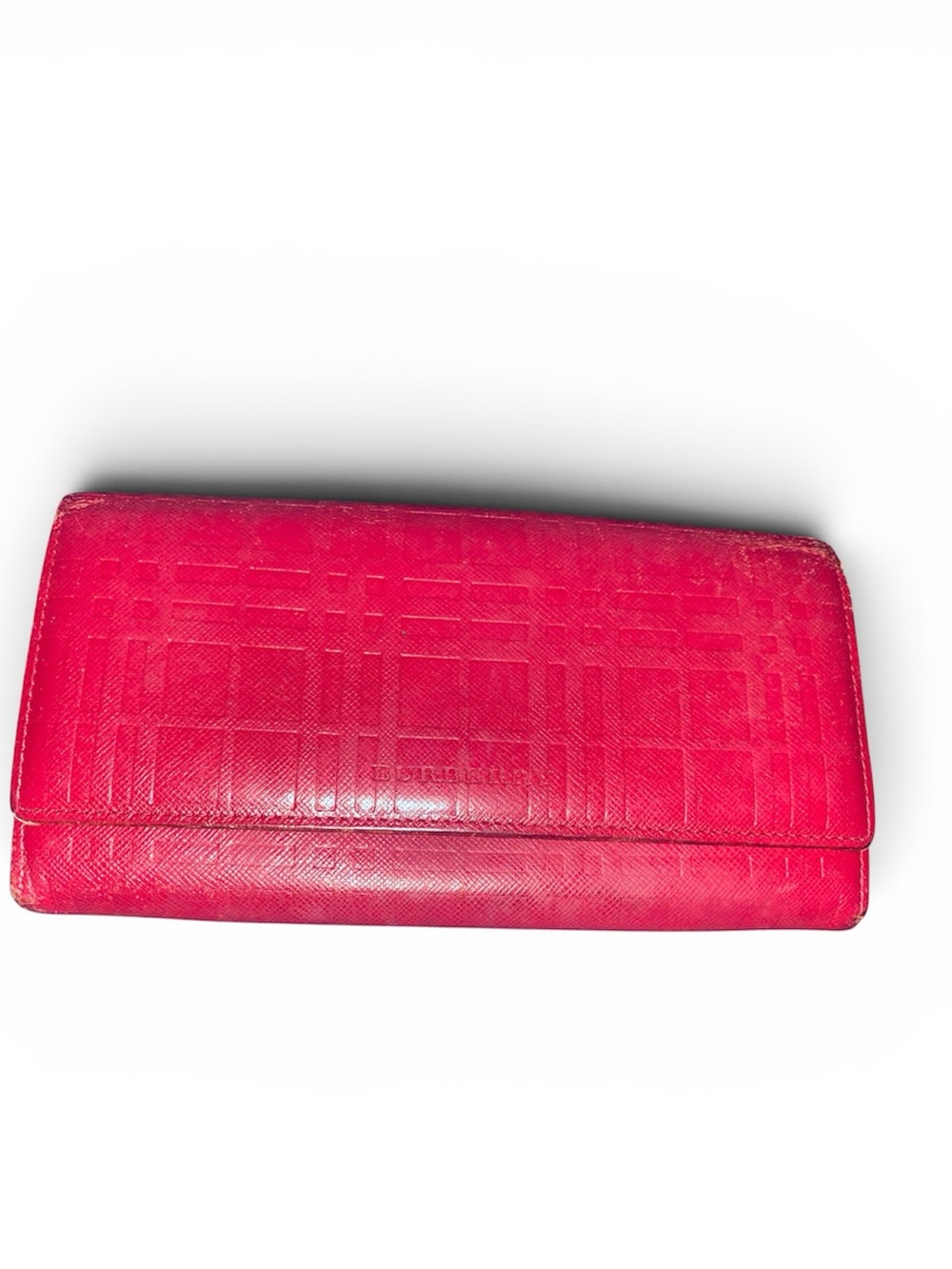 Burberry Vintage Pink Leather Fold-Over Clutch